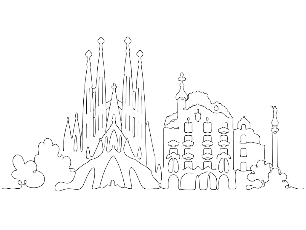 Barcelona line drawing